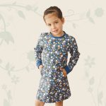 FLOOW Noa - kislány ruha egyenes fazon, kenguru zsebbel, kék