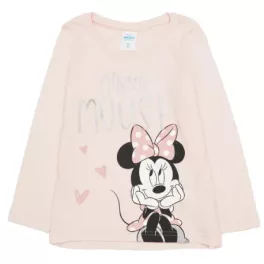  Disney Minnie Gyerek hosszú ujjú póló rózsaszín, lurex díszítéssel, 104
