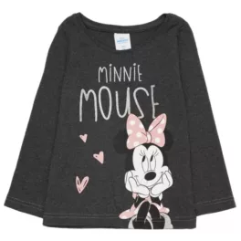   Disney Minnie Gyerek hosszú ujjú póló grafit, lurex díszítéssel, 104