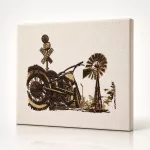 Vintage Motoros Hímzett Falikép – A Szabadság Hangulata