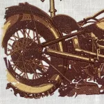 Vintage Motoros Hímzett Falikép – A Szabadság Hangulata