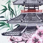 Hímzett Japán Pagoda Falikép – Harmónia és Elegancia
