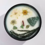 Hop Hare MÁGIA Gyertya Jadeit kristállyal és Menta virágokkal