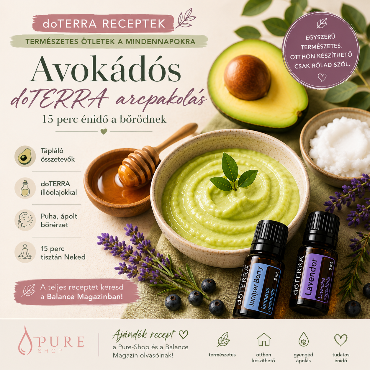doTerra receptek - Avokádós doTERRA arcpakolás